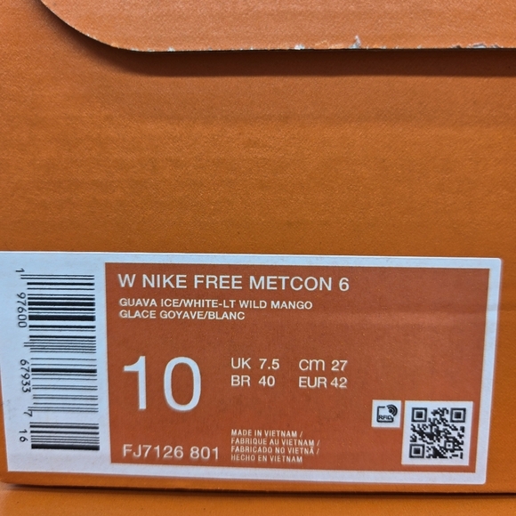 New Nike Free Metcon 6 Guava Ice Light Wild Mango Women's Workout Shoes Size 10 - Picture 8 of 8